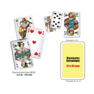 Doppelkopf (franz. Bild) im Klarsichtetui,Werbehandel,Bedruckung,Druckerei,Lighter,Siebdruck,Digitaldruck,Werbeagentur,Werbeartikel,Werbung,Werbeartikel mit Logo,Großhandel,PSI,Made in Germany,Offset,Offset Druck,Spielkarten,Kartenspiele,Werbegroßhandel,Doppelkopf,Klarsichtetui,Schafkopf,Poker,Skat